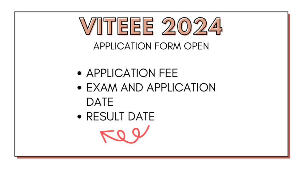 VITEEE 2024 APLLICATION FORM DATE